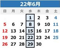 野尻湖グリーンタウンの定休日2022年度.jpg6